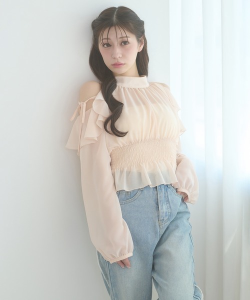 Ambre Neige(アンブルネージュ)の「2way back ribbon blouse / 2WAYバックリボンブラウス(シャツ/ブラウス・レディース・ブラック/オフホワイト/ピンクベージュ・FREE)」の11枚目の写真