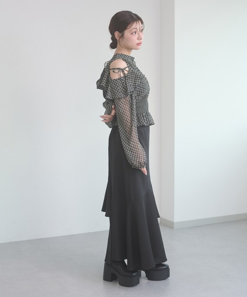 Ambre Neige(アンブルネージュ)の「2way back ribbon blouse / 2WAYバックリボンブラウス(シャツ/ブラウス・レディース・ブラック/オフホワイト/ピンクベージュ・FREE)」の15枚目の写真
