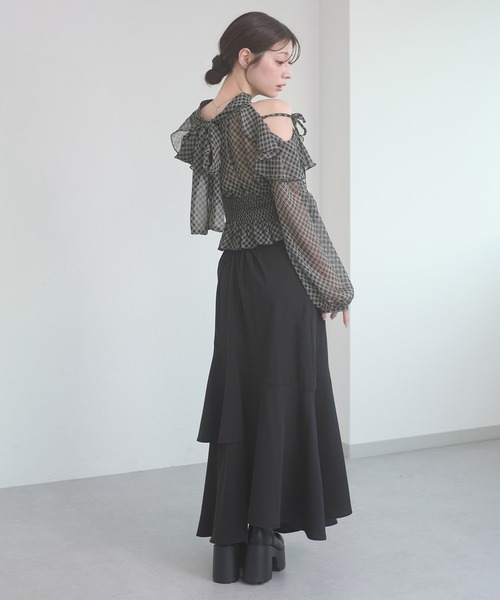 Ambre Neige(アンブルネージュ)の「2way back ribbon blouse / 2WAYバックリボンブラウス(シャツ/ブラウス・レディース・ブラック/オフホワイト/ピンクベージュ・FREE)」の14枚目の写真