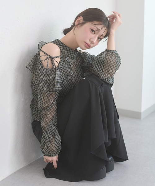 Ambre Neige(アンブルネージュ)の「2way back ribbon blouse / 2WAYバックリボンブラウス(シャツ/ブラウス・レディース・ブラック/オフホワイト/ピンクベージュ・FREE)」の21枚目の写真