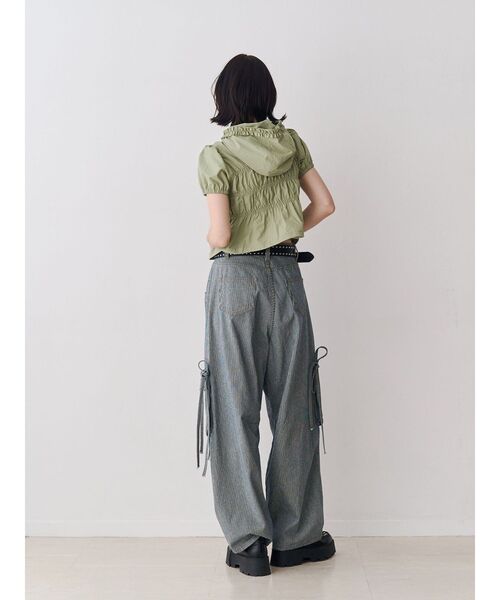 jouetie（ジュエティ）の「ハーフスリーブギャザーブルゾン（その他トップス・レディース・カーキ/ブラック/アイボリー・MEDIUM）」の18枚目の写真