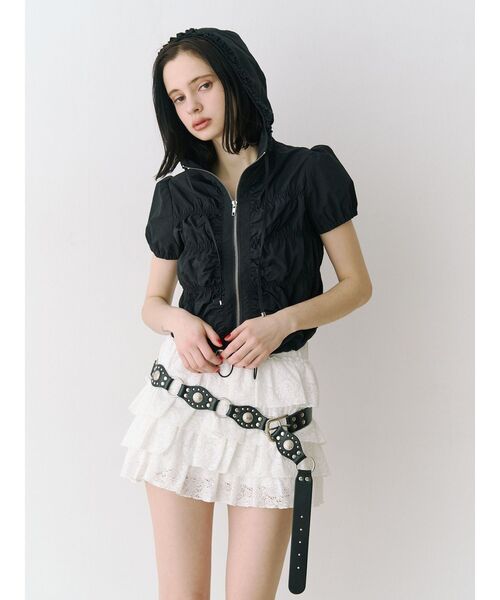 jouetie（ジュエティ）の「ハーフスリーブギャザーブルゾン（その他トップス・レディース・カーキ/ブラック/アイボリー・MEDIUM）」の20枚目の写真