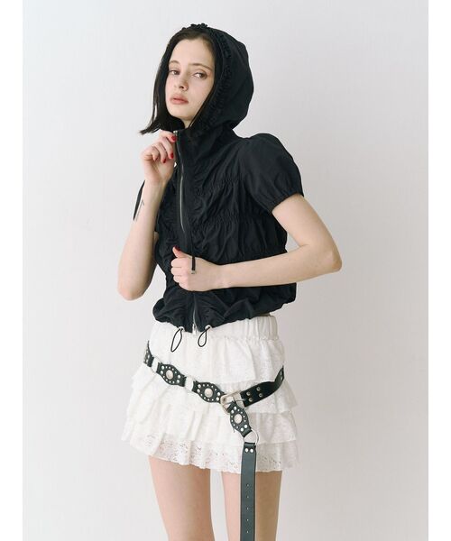 jouetie（ジュエティ）の「ハーフスリーブギャザーブルゾン（その他トップス・レディース・カーキ/ブラック/アイボリー・MEDIUM）」の21枚目の写真