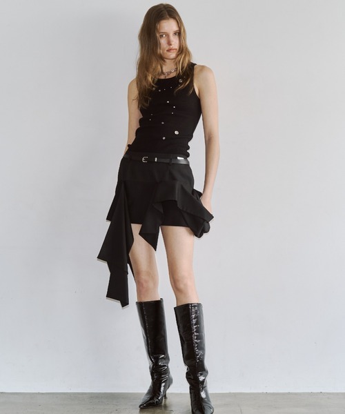 JOSE MOON(ジョゼムーン)の「EYELET TANK TOP/アイレットタンクトップ(タンクトップ・レディース・ブラック/ホワイト/グレー/ピンク・FREE)」の9枚目の写真