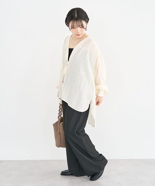 Green Parks(グリーンパークス)の「リブドッキングシアーシャツ(シャツ/ブラウス・レディース・ブラック/ホワイト系その他2/ブルー・FREE)」の21枚目の写真