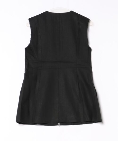 LAULEN（ローレン）の「linen blend double zip vest /リネンブレンドダブルジップノースリーブベスト（ベスト・レディース・ベージュ/ブラック・FREE）」の3枚目の写真