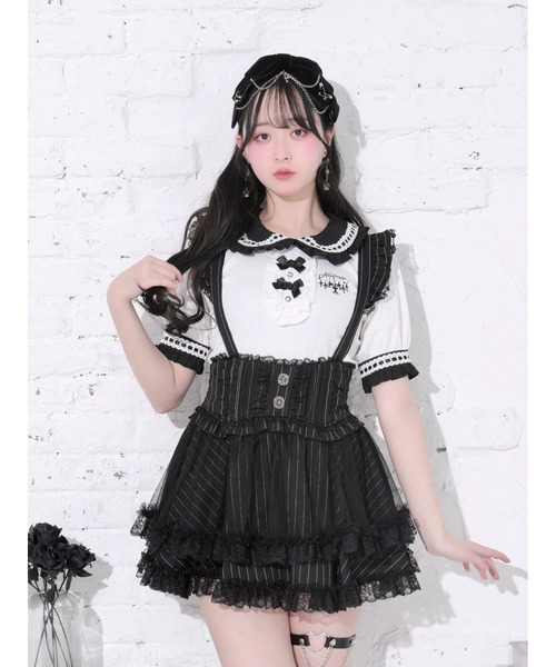 NOEMIE(ノエミー)の「ゴシックはしごレースシャンデリア刺繍カットソー(Tシャツ/カットソー・レディース・ワインレッド/オフホワイト/ブラック・M)」の2枚目の写真