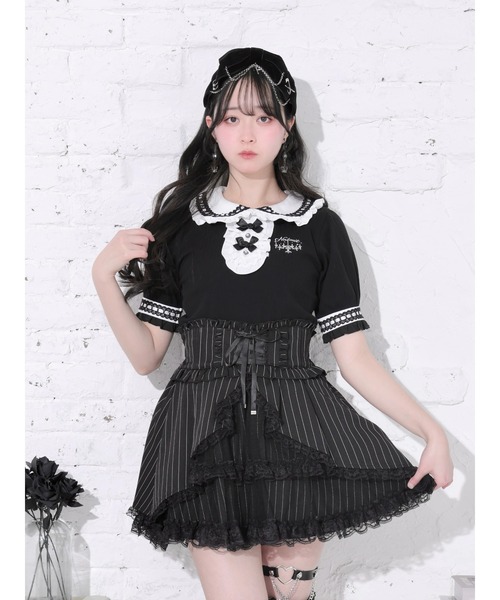 NOEMIE(ノエミー)の「ゴシックはしごレースシャンデリア刺繍カットソー(Tシャツ/カットソー・レディース・ワインレッド/オフホワイト/ブラック・M)」の1枚目の写真