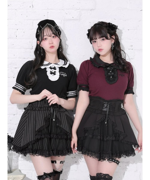 NOEMIE(ノエミー)の「ゴシックはしごレースシャンデリア刺繍カットソー(Tシャツ/カットソー・レディース・ワインレッド/オフホワイト/ブラック・M)」の21枚目の写真