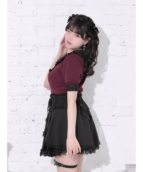 NOEMIE(ノエミー)の「ゴシックはしごレースシャンデリア刺繍カットソー(Tシャツ/カットソー・レディース・ワインレッド/オフホワイト/ブラック・M)」の22枚目の写真