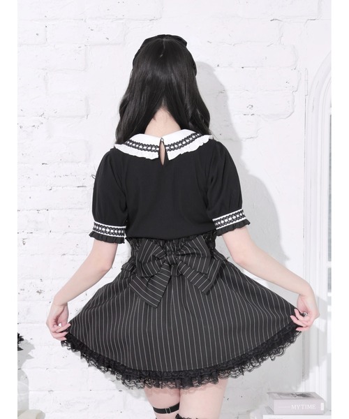 NOEMIE(ノエミー)の「ゴシックはしごレースシャンデリア刺繍カットソー(Tシャツ/カットソー・レディース・ワインレッド/オフホワイト/ブラック・M)」の7枚目の写真