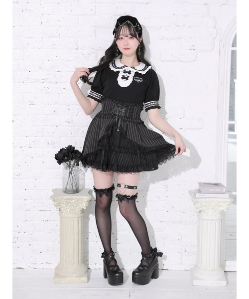 NOEMIE(ノエミー)の「ゴシックはしごレースシャンデリア刺繍カットソー(Tシャツ/カットソー・レディース・ワインレッド/オフホワイト/ブラック・M)」の8枚目の写真