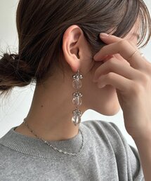 DouDou（ドゥドゥ）の「3連クリアロングピアス（ピアス（両耳用））」