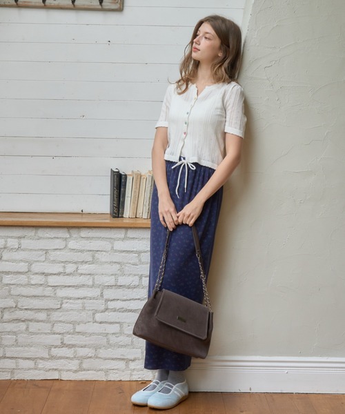 Birthday room(バースデイルーム)の「アソートボタン半袖カーディガン/Assorted Button Short-Sleeve Cardigan(カーディガン/ボレロ・レディース・グレー/ホワイト/ピンク・FREE)」の12枚目の写真