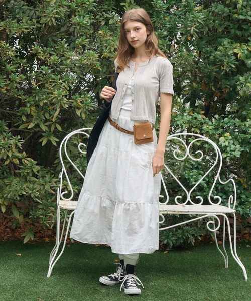Birthday room(バースデイルーム)の「アソートボタン半袖カーディガン/Assorted Button Short-Sleeve Cardigan(カーディガン/ボレロ・レディース・グレー/ホワイト/ピンク・FREE)」の22枚目の写真