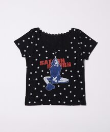 Tシャツ/カットソー（ブラック/黒色系・ドット柄）ファッション通販