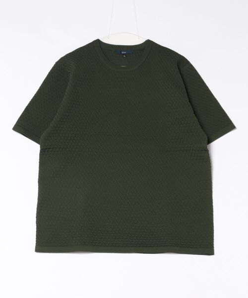 g-stage(ジーステージ)の「【g-stage】春夏ブリスタ― サマーニット クルーネック Tシャツ ジ-ステ-ジ(Tシャツ/カットソー・メンズ・グリーン・48/46)」の1枚目の写真