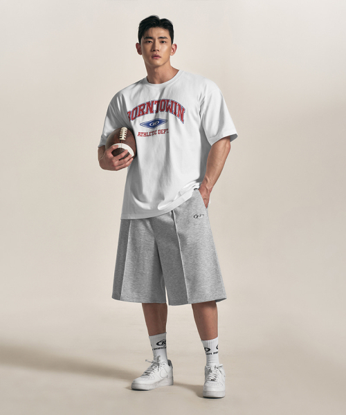 BORN TO WIN（ボーントゥウィン）の「SILVER B-SOFT TOUCH SIDE TWO TUCK BERMUDA PANTS [MELANGE GREY]（その他パンツ・メンズ・その他・1/2）」の2枚目の写真