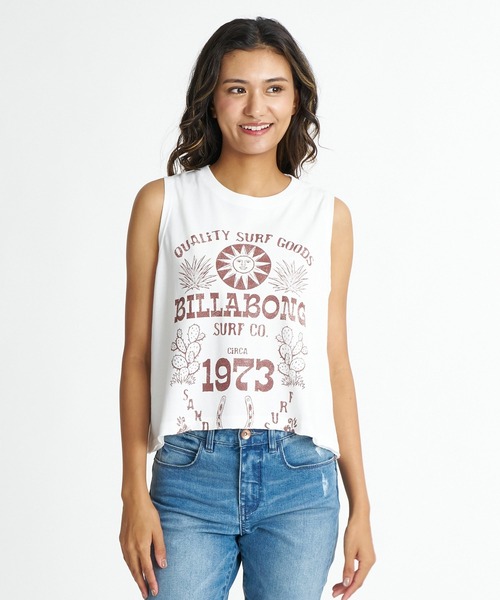 BILLABONG(ビラボン)の「BILLABONG ウィメンズ SUN ECHOES WL CROPPED COOL DRY TANK タンクトップ 【2026年夏モデル】(タンクトップ・レディース・オフホワイト/ベージュ/イエロー系その他/ブルー系その他/ホワイト・MEDIUM/LARGE)」の3枚目の写真