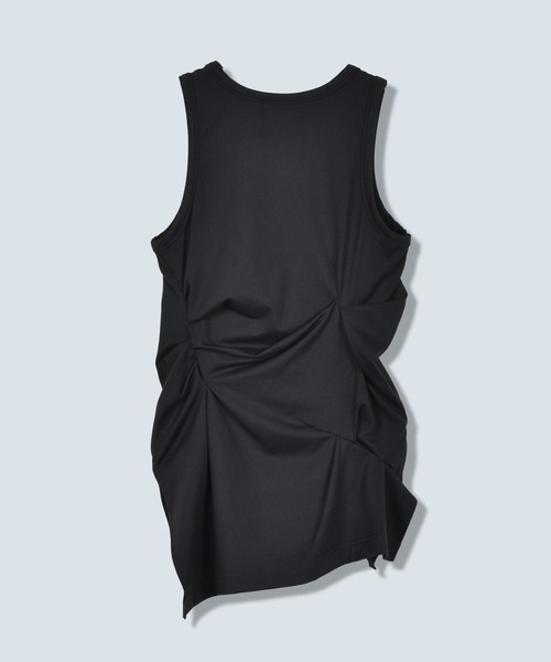 OMMO(オーエムエムオー)の「LINE SLIT TUCK TOP(Tシャツ/カットソー・レディース・ホワイト/ブラック/カーキ・FREE/38)」の4枚目の写真