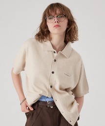 SILVER PLATE POLO KNIT CARDIGAN / シルバープレートポロニットカーディガン