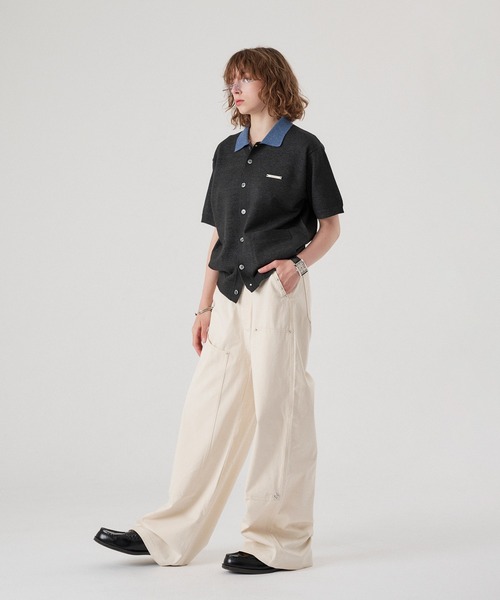 ONCILY(オンシェリー)の「SILVER PLATE POLO KNIT CARDIGAN / シルバープレートポロニットカーディガン(ポロシャツ・メンズ・ネイビー/杢グレー/アイボリー/チャコールグレー・MEDIUM/SMALL/LARGE)」の11枚目の写真