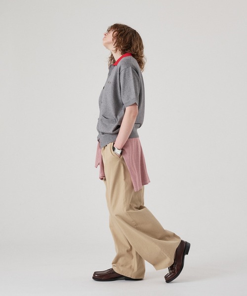 ONCILY(オンシェリー)の「SILVER PLATE POLO KNIT CARDIGAN / シルバープレートポロニットカーディガン(ポロシャツ・メンズ・ネイビー/杢グレー/アイボリー/チャコールグレー・MEDIUM/SMALL/LARGE)」の20枚目の写真