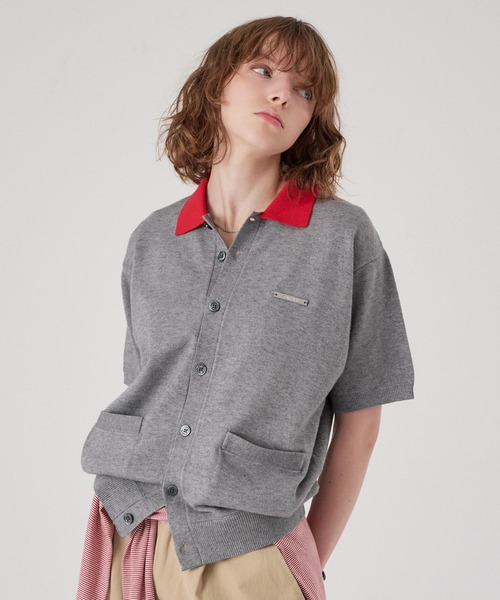 ONCILY(オンシェリー)の「SILVER PLATE POLO KNIT CARDIGAN / シルバープレートポロニットカーディガン(ポロシャツ・メンズ・ネイビー/杢グレー/アイボリー/チャコールグレー・MEDIUM/SMALL/LARGE)」の13枚目の写真