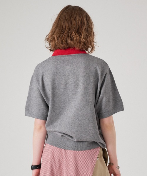 ONCILY(オンシェリー)の「SILVER PLATE POLO KNIT CARDIGAN / シルバープレートポロニットカーディガン(ポロシャツ・メンズ・ネイビー/杢グレー/アイボリー/チャコールグレー・MEDIUM/SMALL/LARGE)」の16枚目の写真