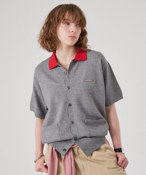 ONCILY(オンシェリー)の「SILVER PLATE POLO KNIT CARDIGAN / シルバープレートポロニットカーディガン(ポロシャツ・メンズ・ネイビー/杢グレー/アイボリー/チャコールグレー・MEDIUM/SMALL/LARGE)」の14枚目の写真