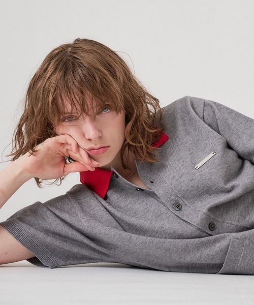 ONCILY(オンシェリー)の「SILVER PLATE POLO KNIT CARDIGAN / シルバープレートポロニットカーディガン(ポロシャツ・メンズ・ネイビー/杢グレー/アイボリー/チャコールグレー・MEDIUM/SMALL/LARGE)」の18枚目の写真