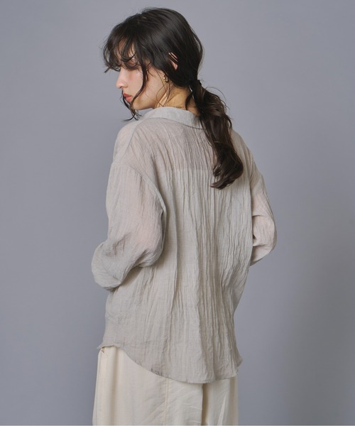 terrace(テラス)の「前後2WAYクロスシャツ(シャツ/ブラウス・レディース・カーキブラウン/チャコール/グレイッシュベージュ・FREE)」の10枚目の写真