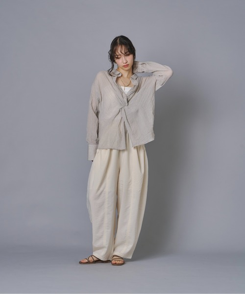 terrace(テラス)の「前後2WAYクロスシャツ(シャツ/ブラウス・レディース・カーキブラウン/チャコール/グレイッシュベージュ・FREE)」の19枚目の写真