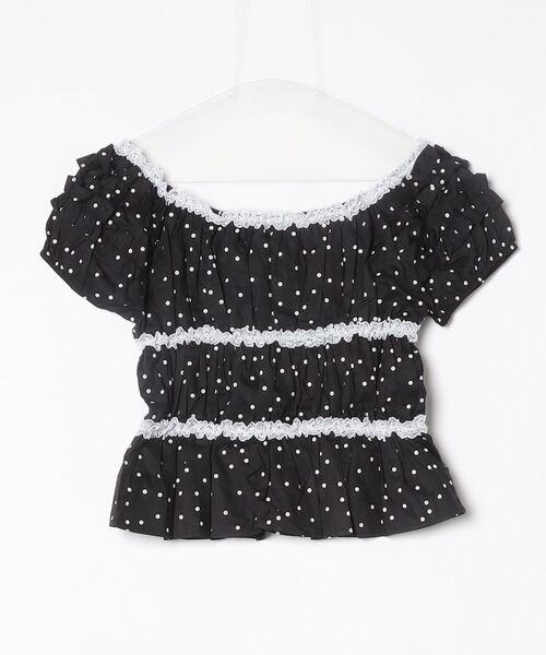 TITTY&CO.(ティティーアンドコー)の「ドットフリルギャザーブラウス(シャツ/ブラウス・レディース・ホワイト/ブラック・FREE)」の18枚目の写真