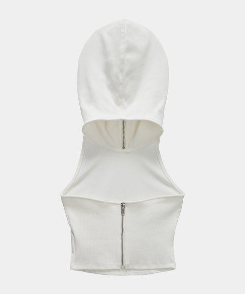 ETRE AU SOMMET(エトレオソメ)の「Zipper Halter Turtleneck Point Pocket Hoodie (White)(Tシャツ/カットソー・レディース・ホワイト・2/1)」の8枚目の写真