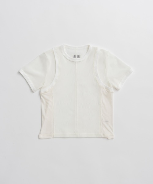 PRANK PROJECT(プランクプロジェクト)の「メッシュリンガーTEE / Mesh Ringer Tee(Tシャツ/カットソー・レディース・ネイビー/ホワイト/ボルドー・FREE)」の22枚目の写真