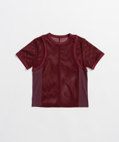 PRANK PROJECT(プランクプロジェクト)の「メッシュリンガーTEE / Mesh Ringer Tee(Tシャツ/カットソー・レディース・ネイビー/ホワイト/ボルドー・FREE)」の21枚目の写真