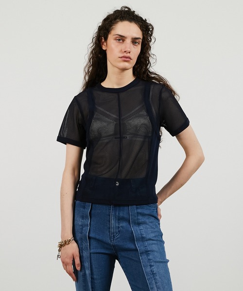 PRANK PROJECT(プランクプロジェクト)の「メッシュリンガーTEE / Mesh Ringer Tee(Tシャツ/カットソー・レディース・ネイビー/ホワイト/ボルドー・FREE)」の12枚目の写真