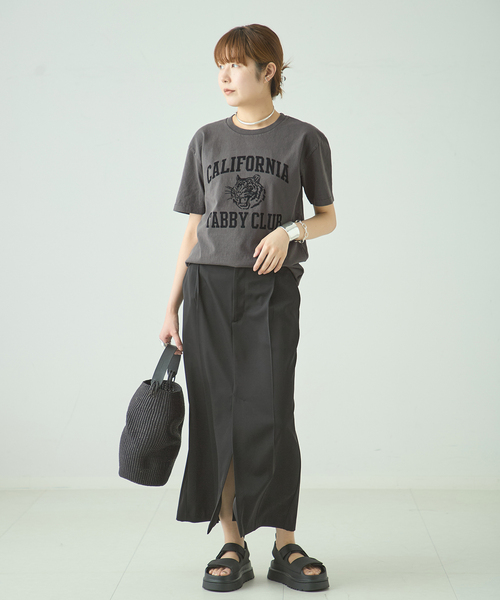 MIXTA(ミクスタ)の「MIXTA/ミクスタ CALIFORNIA TABBY CLUB CREW Tシャツ(Tシャツ/カットソー・レディース・ブラック/アイボリー・MEDIUM)」の3枚目の写真
