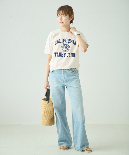 MIXTA(ミクスタ)の「MIXTA/ミクスタ CALIFORNIA TABBY CLUB CREW Tシャツ(Tシャツ/カットソー・レディース・ブラック/アイボリー・MEDIUM)」の4枚目の写真