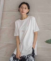 la.f…（ラエフ）の「【WEB限定】”細身パンツも怖くない”Tシャツチュニック（Tシャツ/カットソー）」