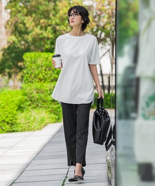 la.f…(ラエフ)の「【WEB限定】”細身パンツも怖くない”Tシャツチュニック(Tシャツ/カットソー・レディース・ホワイト/ベージュ・9号)」の8枚目の写真