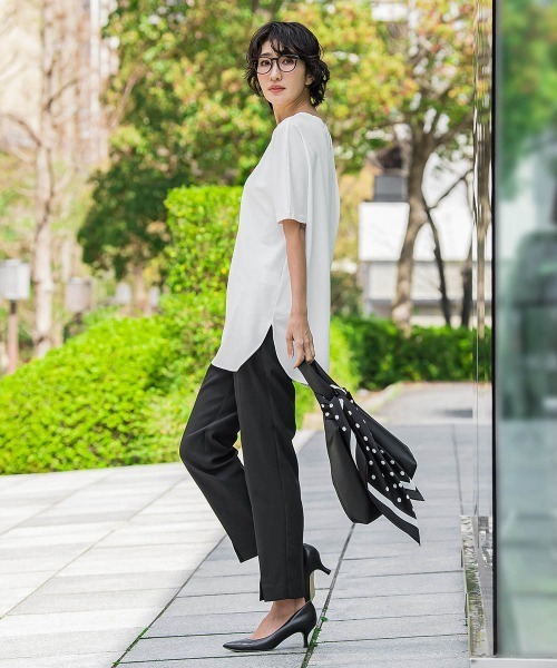 la.f…(ラエフ)の「【WEB限定】”細身パンツも怖くない”Tシャツチュニック(Tシャツ/カットソー・レディース・ホワイト/ベージュ・9号)」の9枚目の写真