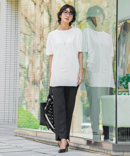 la.f…(ラエフ)の「【WEB限定】”細身パンツも怖くない”Tシャツチュニック(Tシャツ/カットソー・レディース・ホワイト/ベージュ・9号)」の12枚目の写真