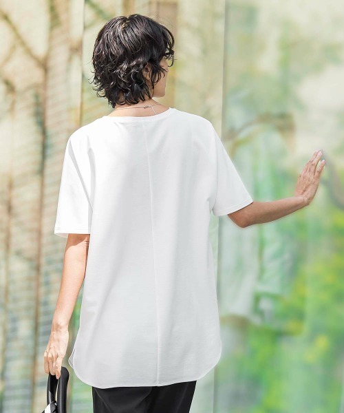 la.f…(ラエフ)の「【WEB限定】”細身パンツも怖くない”Tシャツチュニック(Tシャツ/カットソー・レディース・ホワイト/ベージュ・9号)」の7枚目の写真