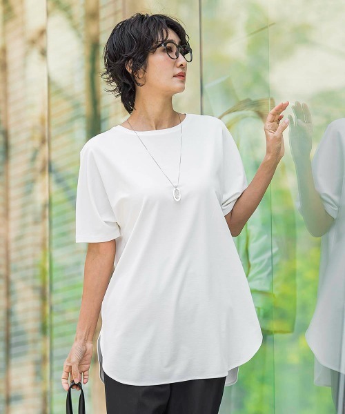 la.f…(ラエフ)の「【WEB限定】”細身パンツも怖くない”Tシャツチュニック(Tシャツ/カットソー・レディース・ホワイト/ベージュ・9号)」の4枚目の写真