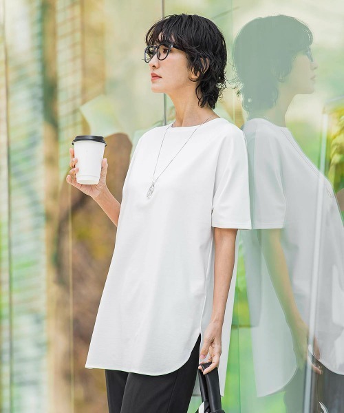 la.f…(ラエフ)の「【WEB限定】”細身パンツも怖くない”Tシャツチュニック(Tシャツ/カットソー・レディース・ホワイト/ベージュ・9号)」の6枚目の写真