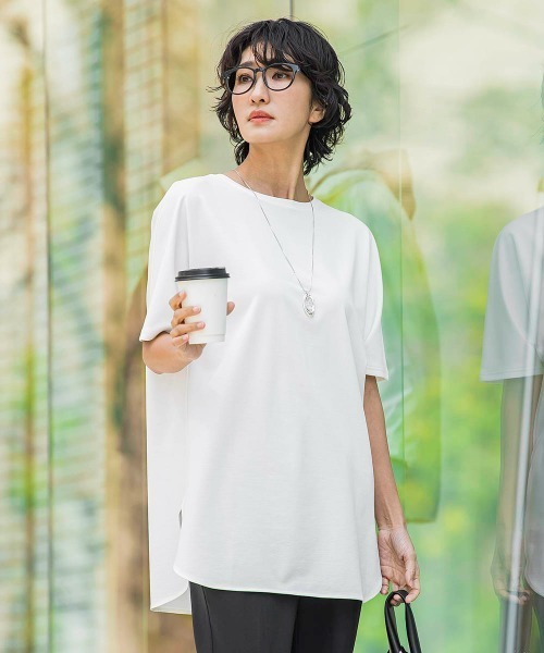 la.f…(ラエフ)の「【WEB限定】”細身パンツも怖くない”Tシャツチュニック(Tシャツ/カットソー・レディース・ホワイト/ベージュ・9号)」の5枚目の写真