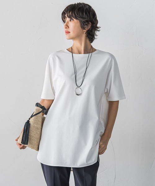 la.f…(ラエフ)の「【WEB限定】”細身パンツも怖くない”Tシャツチュニック(Tシャツ/カットソー・レディース・ホワイト/ベージュ・9号)」の18枚目の写真