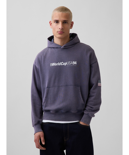 GAP(ギャップ)の「FIFA WORLD CUP(TM) ヴィンテージソフト フレンチテリー オーバーサイズ パーカー(パーカー・メンズ・ネイビー/ブルー/ブラック/ブルー系その他/グリーン/グリーン系その他/レッド/グレー・M/L/XL/XS/S)」の19枚目の写真